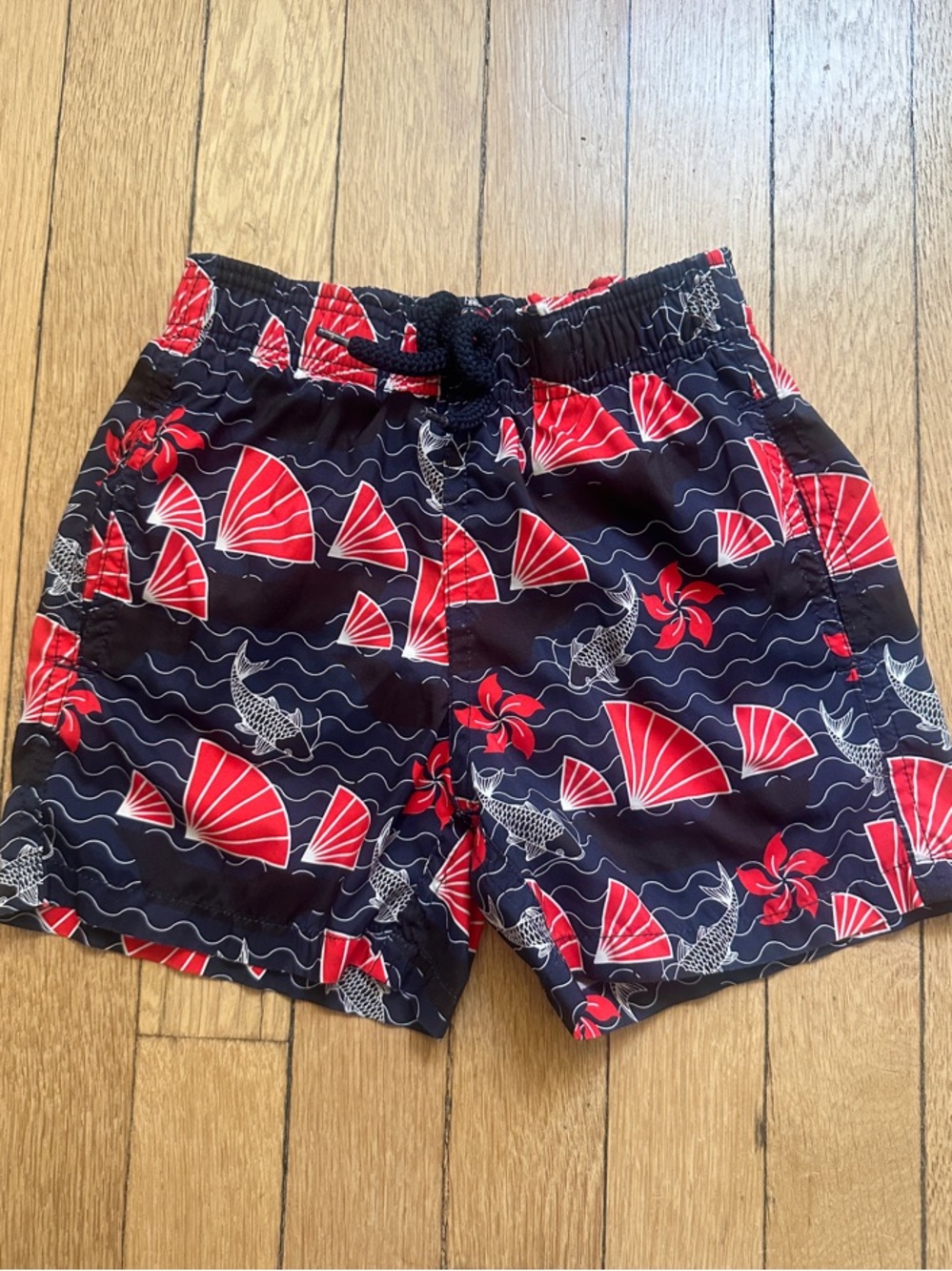 Vilebrequin Navy & Red Sailboat Print Swim Shorts